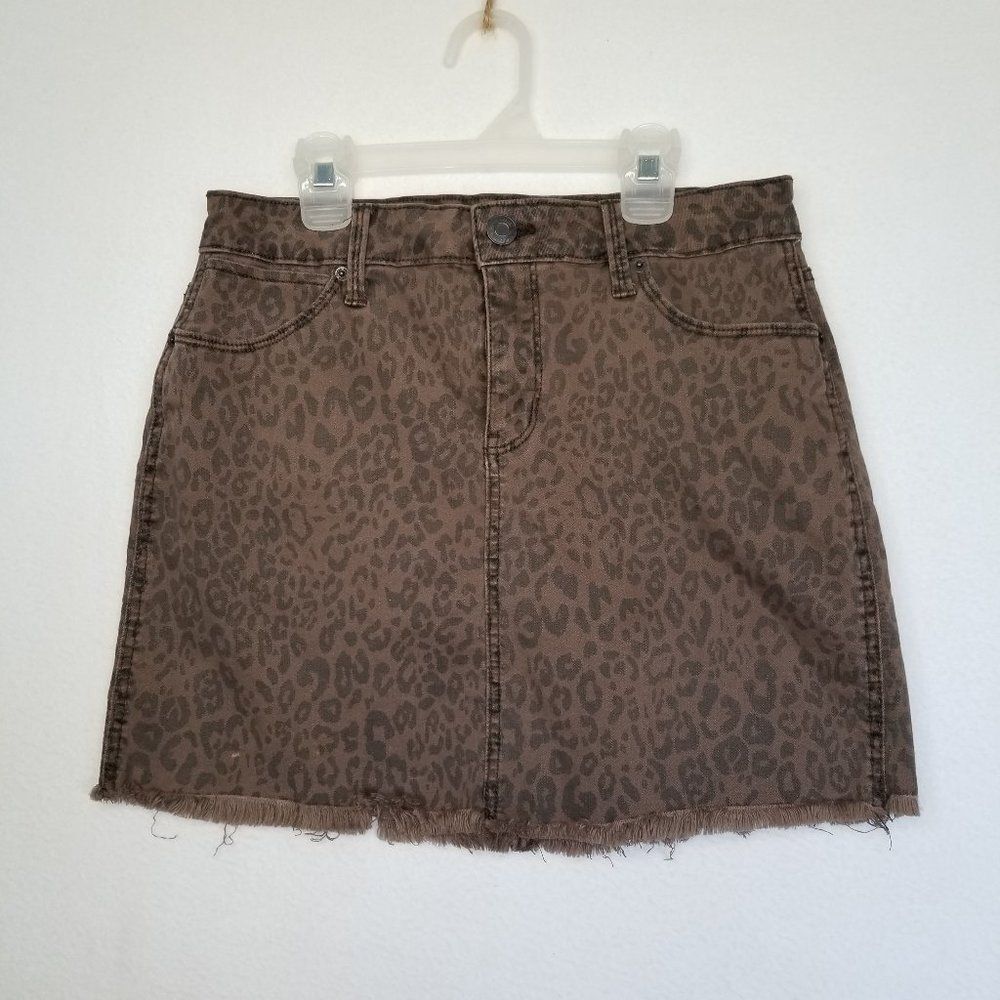 Mudd Y2K Stretch Mini Leopard Print Skirt 9